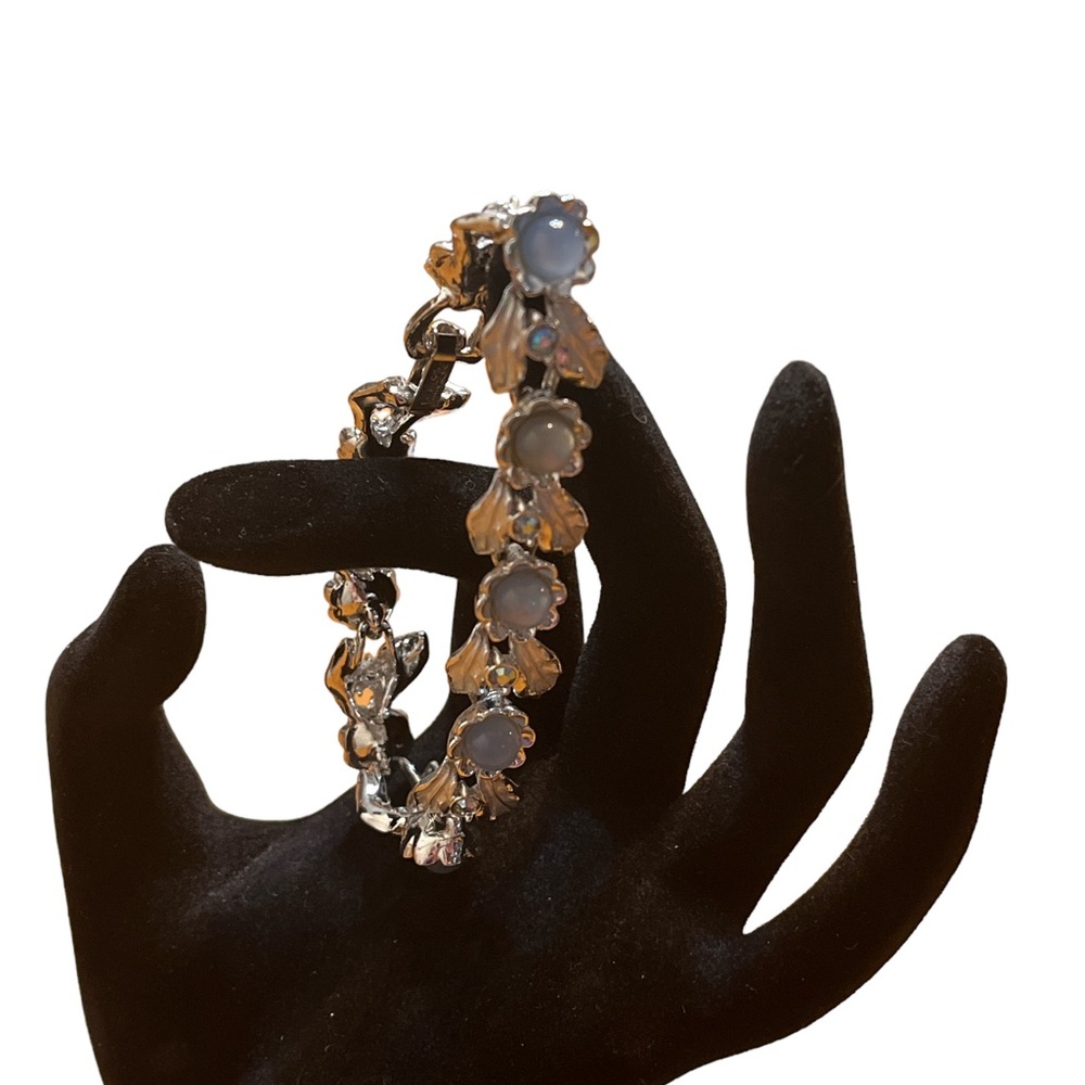 Vintage Judy Lee Silver Toned Floral Bracelet